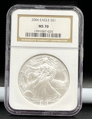 2006 American Silver Eagle 1 oz .999 Fine Silver Dollar NGC MS 70