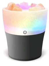 Mini Humidifier/Essential Oil Diffuser Salt Stone Crystal, Multi Color LED Light