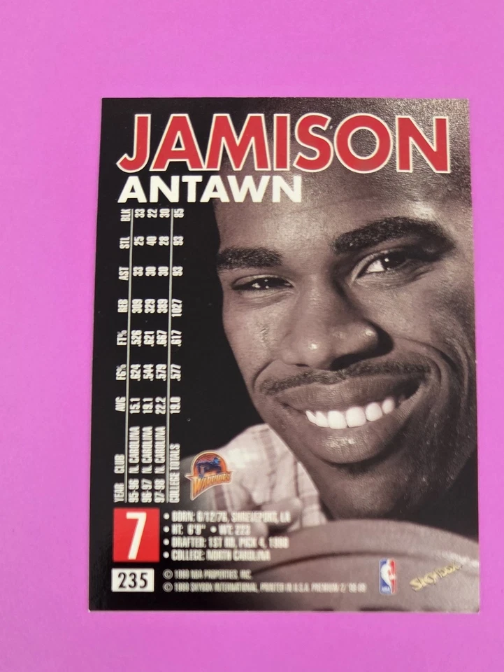 1998-99 SkyBox Premium RC #235 Antawn Jamison Warriors BASKETBALL Card 8F - Image 2 of 2