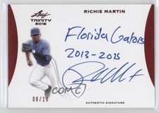 2015 Leaf Trinity Inscription Auto Red 8/10 Richie Martin #A-RM1 Auto 0f8