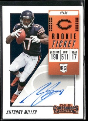 2018 Panini Contenders #120 Anthony Miller Rookie Ticket RPS AUTO