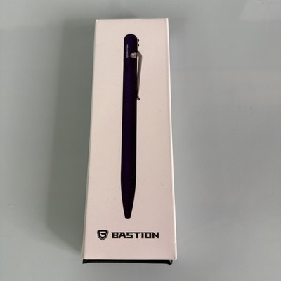 BASTION Slim Aluminum Bolt Action Ballpoint Pen Blue