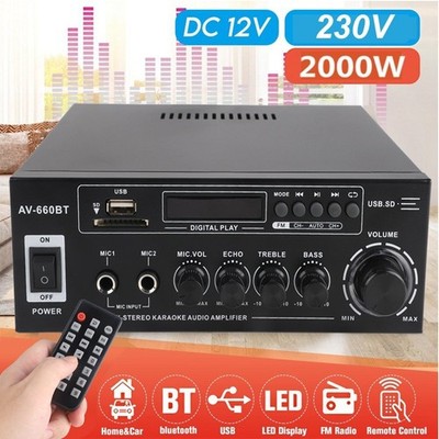 2000W Verstärker Stereo Amplifier HIFI Digital Bluetooth FM USB Vollverstärker/