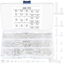Nylon Schrauben und Muttern Set 530 Teile M2/M2.5/M3/M4/M5/M6