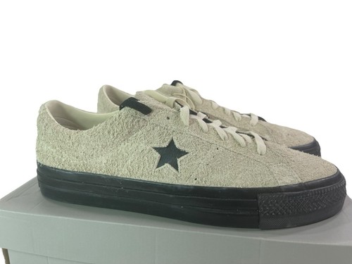Converse One Star Pro Ox Low Top White Suede EGRET BLACK A04609C Men's 12 - Picture 7 of 8