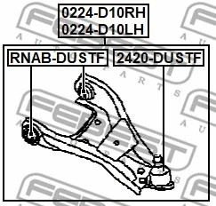 FEBEST 2013-2018 Renault Duster Left Front Arm 0224-D10LH