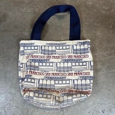 Vintage 1983 San Francisco Tote Bag in white and blue graphics
