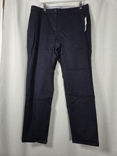 NWT Talbots Relaxed Chino Navy Blue Stretch Relaxed Ankle Pants Women's 10 80