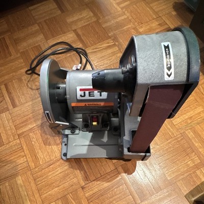 JET Belt/Disc Combination Benchtop Sander, Corded Electric, Gray/Black/Red