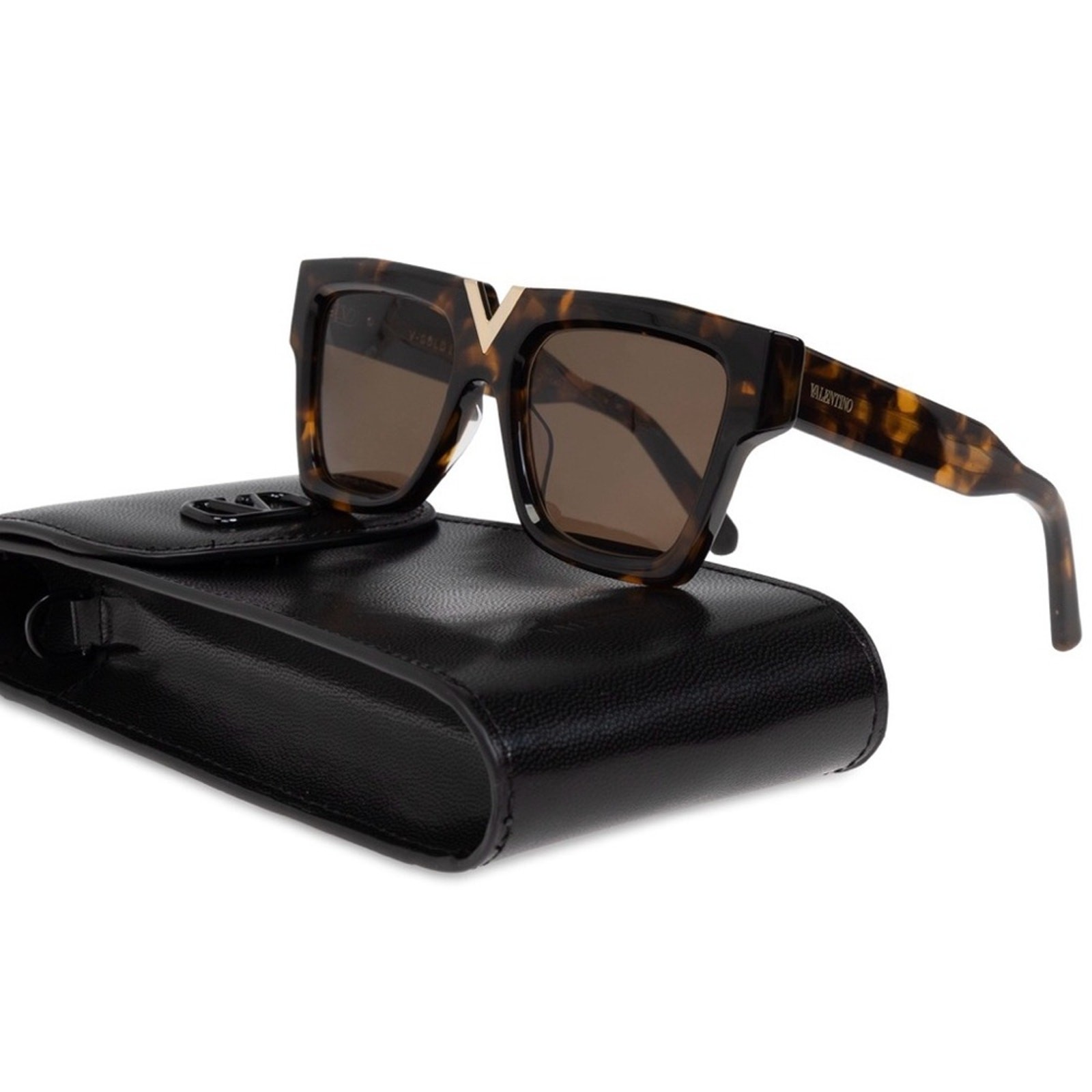 New! Valentino V GOLD I VLS 162B, Tortoise Shell Sunglasses, Authentic