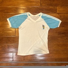 1970s minnie mouse unisex ringer stripped sleeved blue and white t shirt