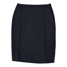 Eileen Fisher Charcoal Gray 100 Merino Wool Knee Length Pull On Pencil Skirt S