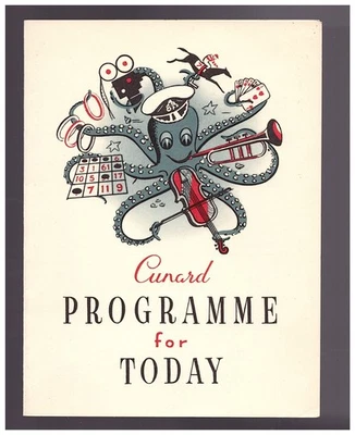 Cunard Line - R.M.S Franconia - Programme for Today - 06/03/1955 - Image 1 of 2
