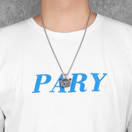 Genial Collar de Gato 316L Acero Inoxidable Gatito Gema de Oro Hombres Mujeres Cadena Colgante - Imagen 7 de 9
