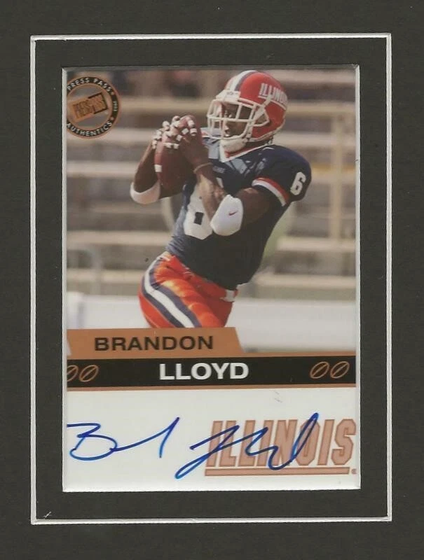 Brandon Lloyd Signed Rookie Card & Photo Framed 11x17 Display PP Broncos - Image 2 of 2