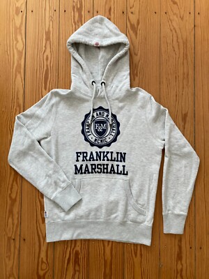 Franklin & Marshall Hoodie Kapuzenpullover Gr. S Herren Sweatshirt Grau Melange