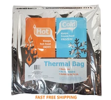 Hot & Cold Thermal Insulated Bag No Ice Needed Foil Lining - Fast Shipping