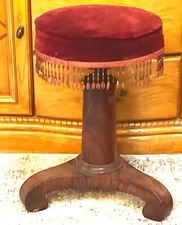 VINTAGE = PRIMATIVE = HAND CRAFTED PIANO STOOL = 1800 'S ==