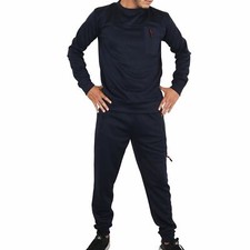 Mens Navy Plain Tracksuit Hoodie Sweatpants Casual Gents Gym Exercise