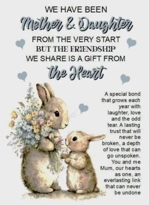 NEW 'Mother and Daughter' Mum Birthday Card From Daughter A5 Size Mother Mum