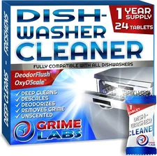 Dishwasher Cleaner Deodorizer Descaler Tablets, 24 pack Heavy Duty Deep Clean