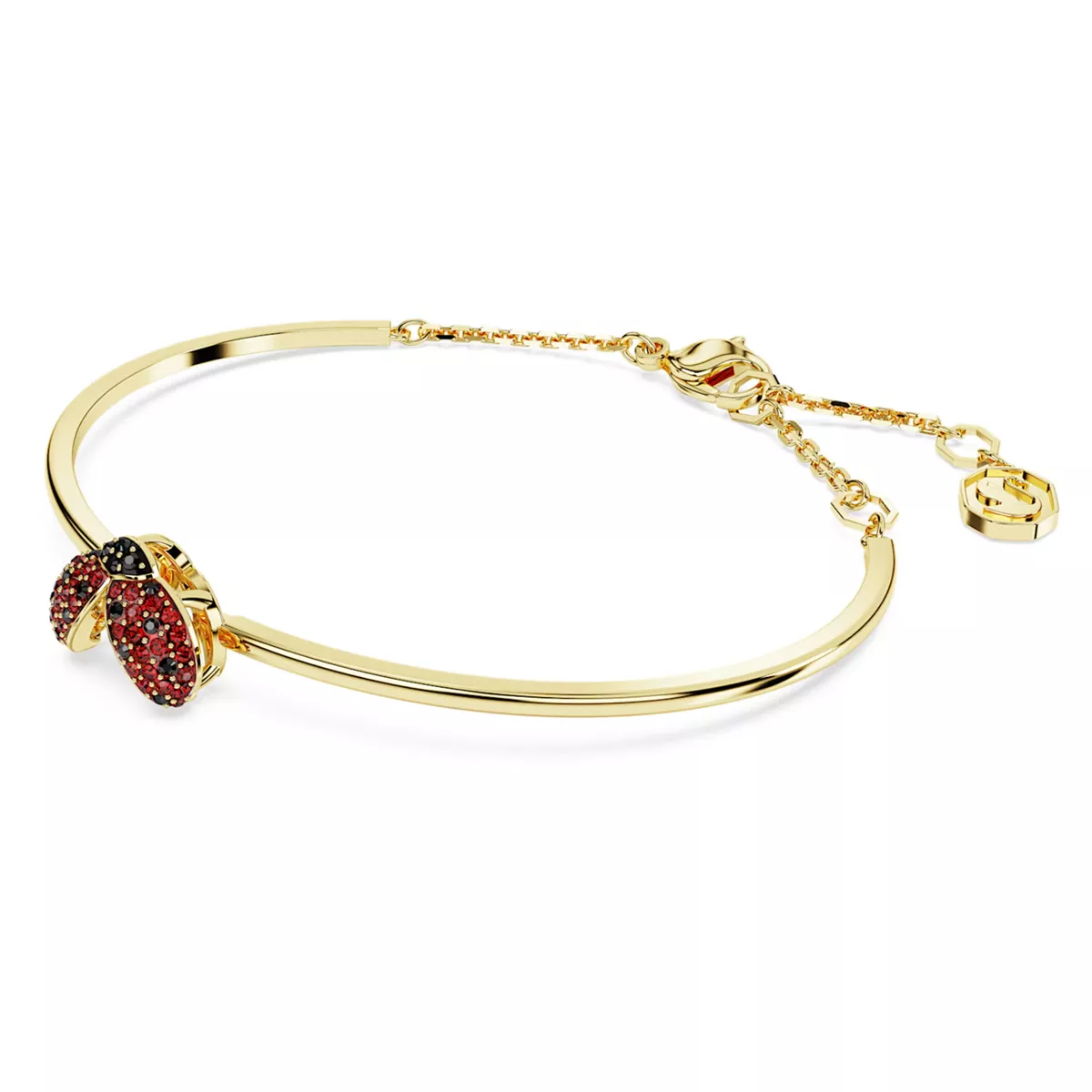 Idyllia bangle, Ladybug, Red, Gold-tone plated