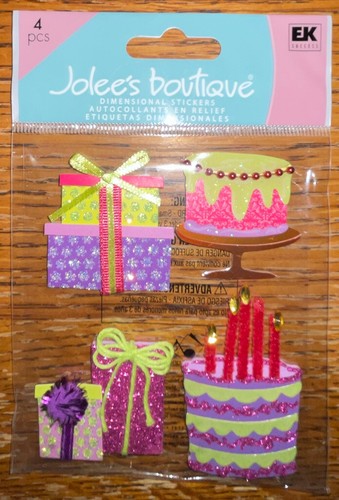 Rare Jolees Happy Birthday Cake Candles Gifts Presents Party Celebration Sticker Ebay