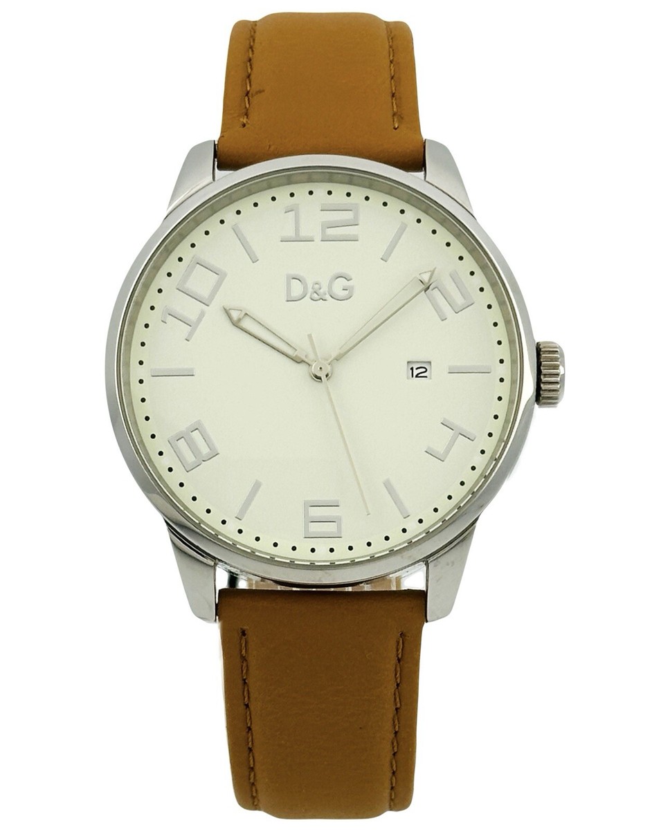 D&G , Dolce & Gabbana Men's DW3719340281 Cream Dial Brandy Leather