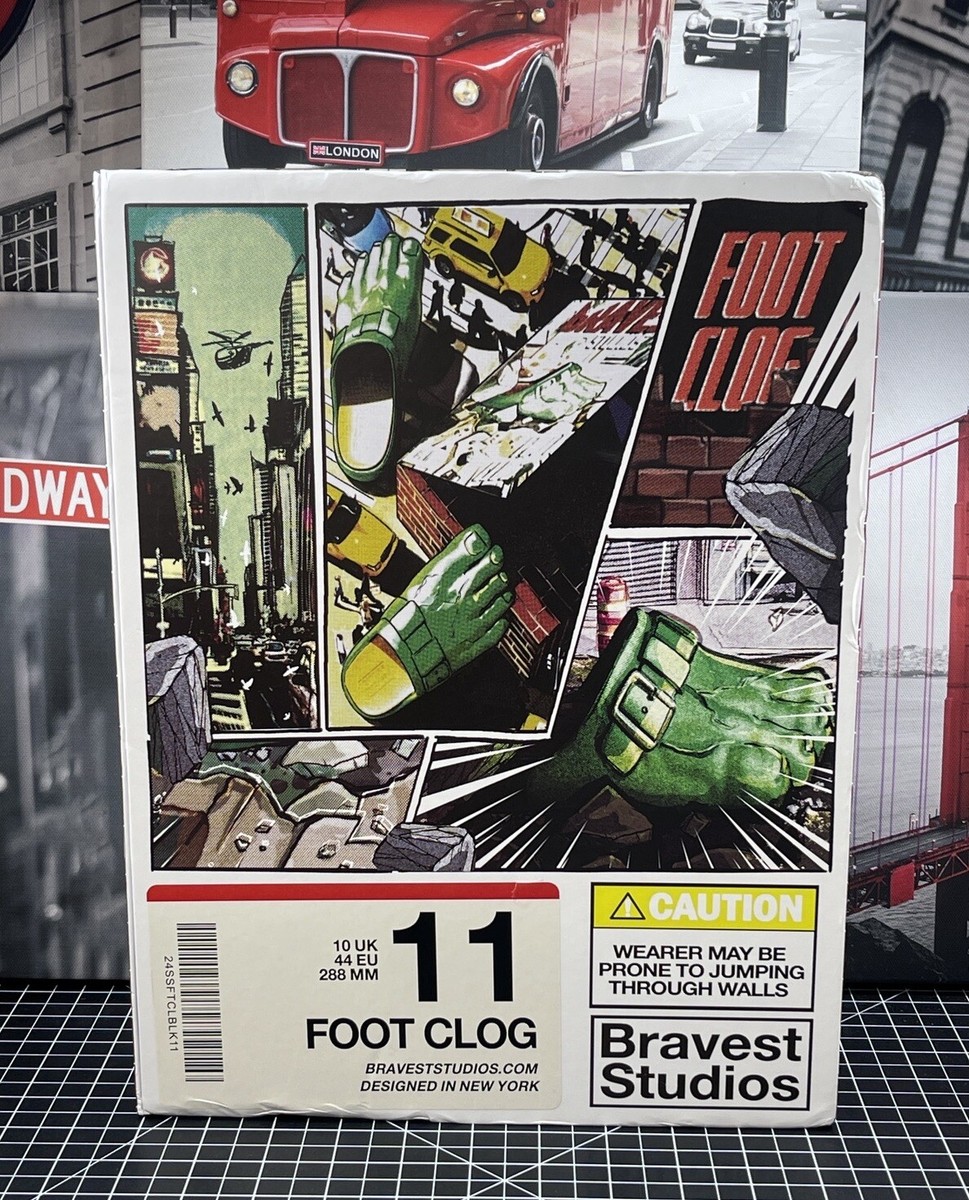 HULKFOOT Bravest Studios Hulk Foot Clog|2024|BLACK| MENS Size 11