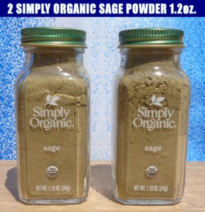 2 Simply Organic Sage Powdered Spice Bottles 1.2oz Each - NEW & Sealed