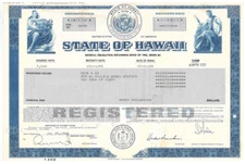 State of Hawaii 1985 stock certificate