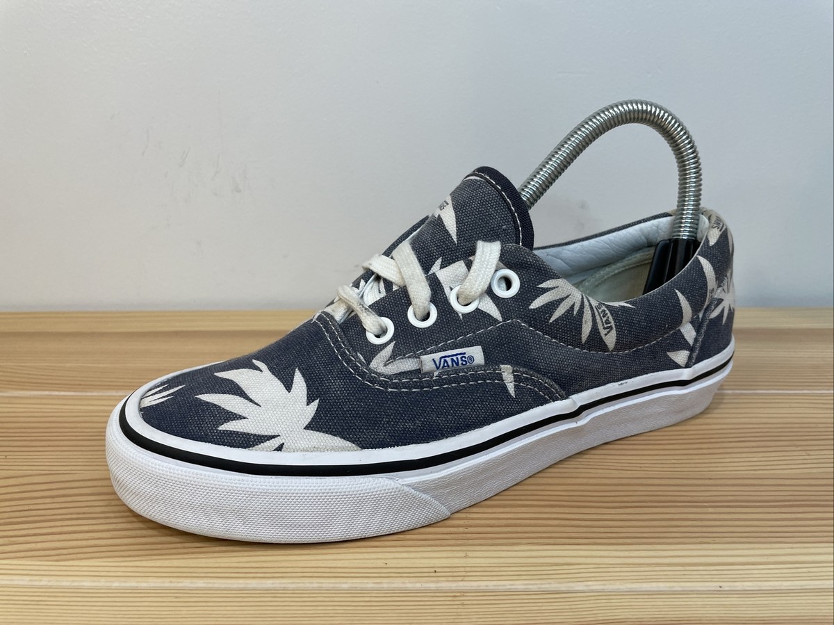 Vans Doren Blue Floral Palm Tree Shoes Womens Size