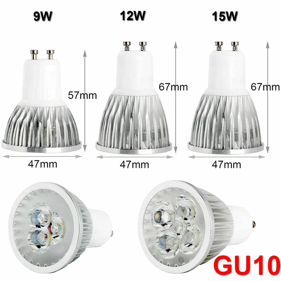 1-10X Dimmable LED Spotlight Bulbs GU10 MR16 E27 E14 9W 12W 15W Lamp 110V 220V K - Image 4 of 4