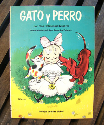 Gato y Perro ~1978~ Minarik Dog Cat Girl Illust Story Rare Scholastic TW 4310