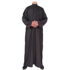 Arab Men's Robe Ramadan Muslim Man Long Sleeve Dress Jubba Thobe Islamic Turkey