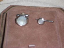 SILVER MOTHER OF PEARL CUFFLINKS - MATCHING STYLE - DIFFERENT SIZES