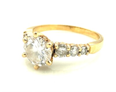 Bague Solitaire Or 18 Carats Avec Diamant - 0,25 Carat, Taille 55, Or Blanc, 2,63g