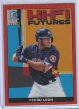 PEDRO LEON 2022 BOWMAN CHROME ORANGE REFRACTOR HI-FI FUTURES #D 24/25