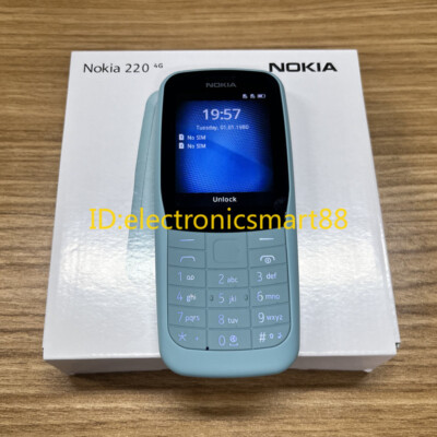 Unlocked Nokia220 4G FM radio Bluetooth 0.3MP 24MB 16MB RAM cell Phone  Dual SIM