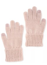 Style  Co Women's Waffle-Knit Shimmer Gloves, Blush Pink, One Size
