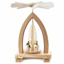 Handmade Wooden Gowned Angel Christmas German Pyramid - Made in Germany