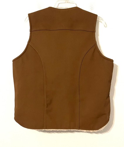 WRANGLER Mens Size L Faux Suede Chlorethane Sherpa Fleece Lined Vest Jacket - Picture 8 of 8