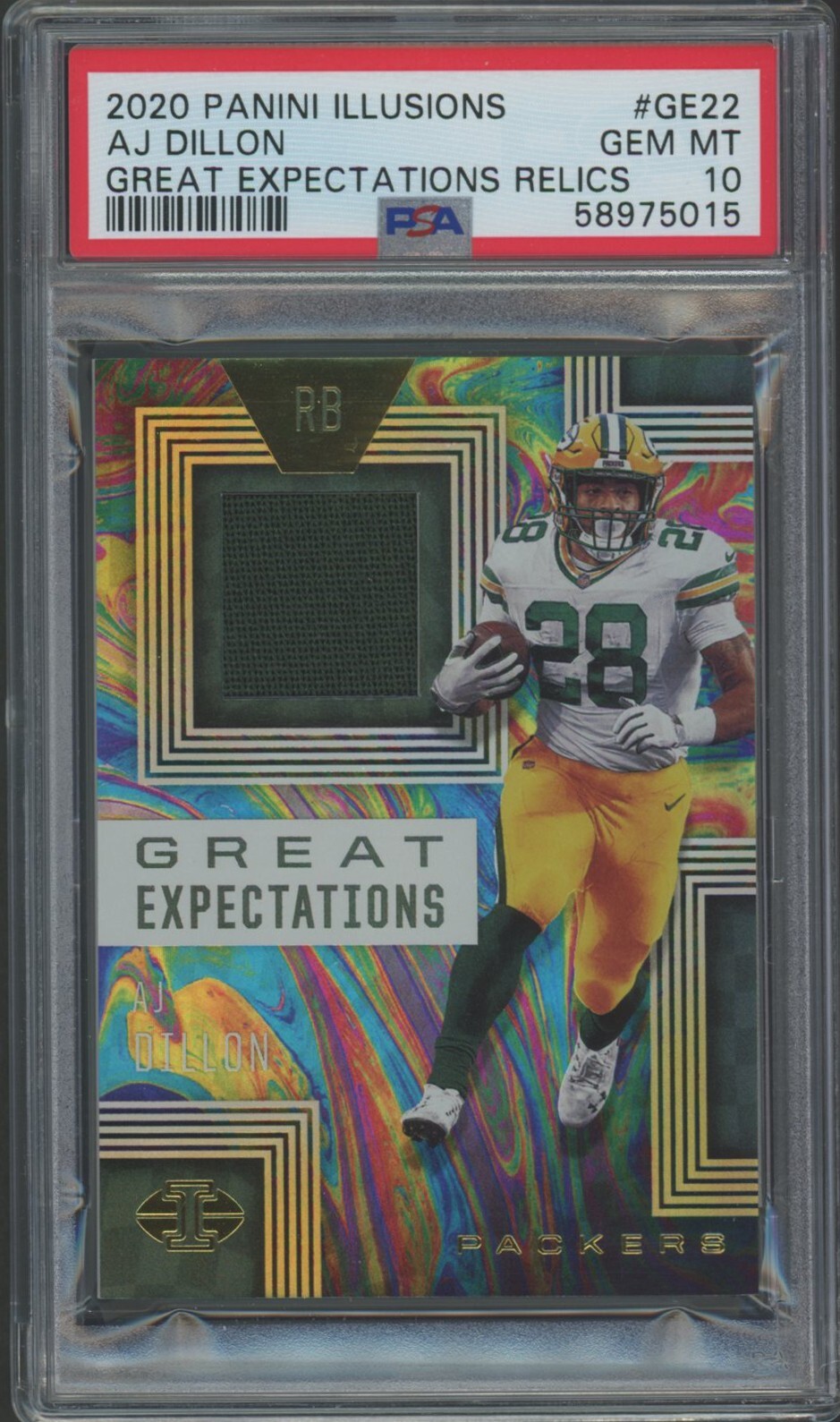 AJ Dillon Panini Illusions Great Expectations Relics #GE22 Base