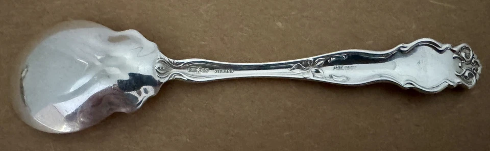 "ART NOUVEAU WALLACE IRIAN 5 1/2"" CUCHARA DE HELADO ESTERLINA PIEZA ANTIGUA ¡ESTADO FRESCO!! Foto 3 de 4
