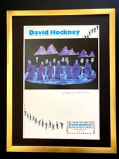 David Hockney | Vintage 1987 Signed Poster Print Mexico | Mounted and Framed $
