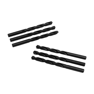 6 Pc 8.9mm HSS Black Oxide Jobber Length Twist Drill Set Straight Shank Drilling