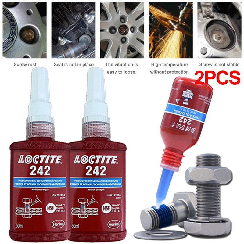 2X Thread Lock Glue Loctite Blue Bolt Stud Fast Fix Screw Glue Lock Sealant 50ml eBay
