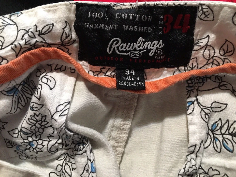 Pantalones Cortos Carga Rawlings, Para Hombre 34” Cintura Tostada 100% Algodón 6 Bolsillos Foto 2 de 4