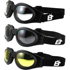 3 Pairs of Birdz Eyewear Parrot Black Padded Goggles Clear Smoke  Yellow Lenses