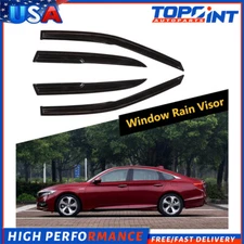Dark Black Wind Deflectors Window Visors 4p For 2003-2007 Honda Accord Sedan